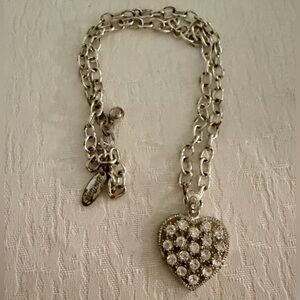 Vintage Rhinestone Heart Necklace